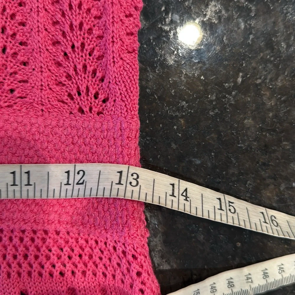 Boston Proper Crochet Surplice A-Line Dress & Slip Shocking Pink Size Small - Picture 12 of 15